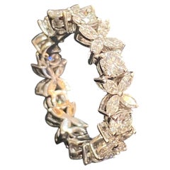 2.16 Carats F/VS1 Marquise & Round Diamond F/VS1 X Band Ring in 18K White Gold