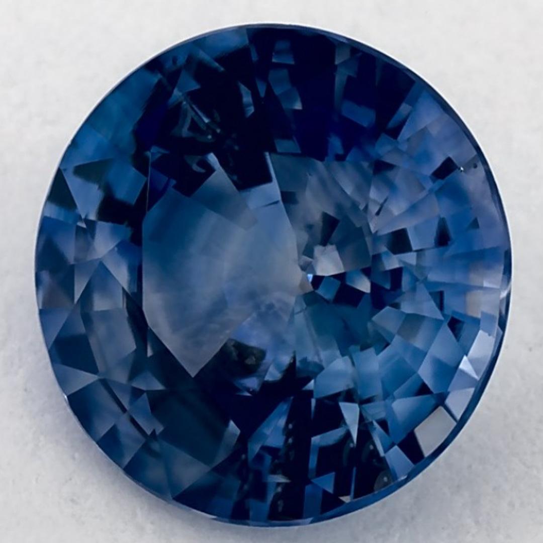2.16 Karat Blauer runder Saphir, loser Edelstein (Rundschliff) im Angebot