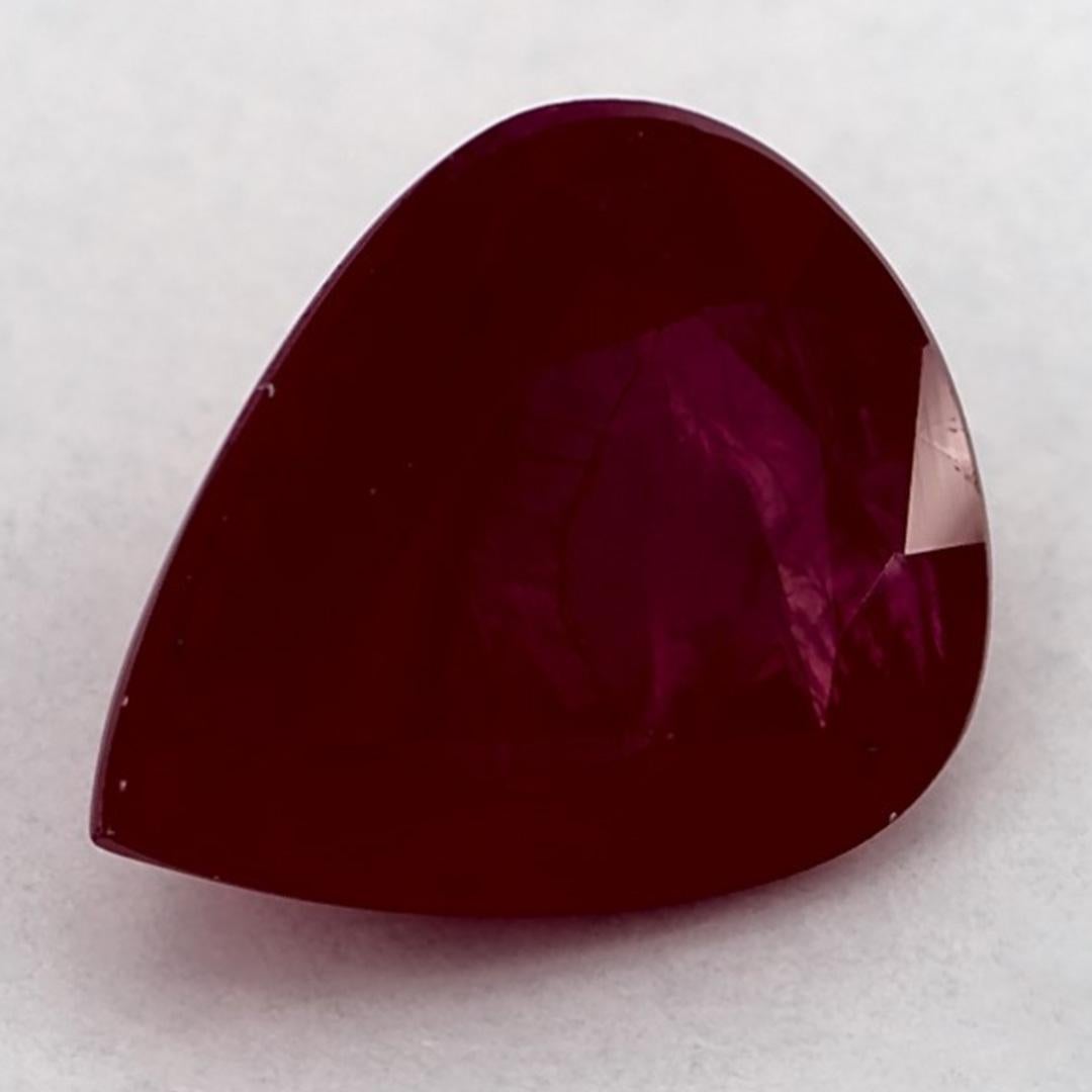 Pear Cut 2.16 Ct Ruby Pear Loose Gemstone For Sale