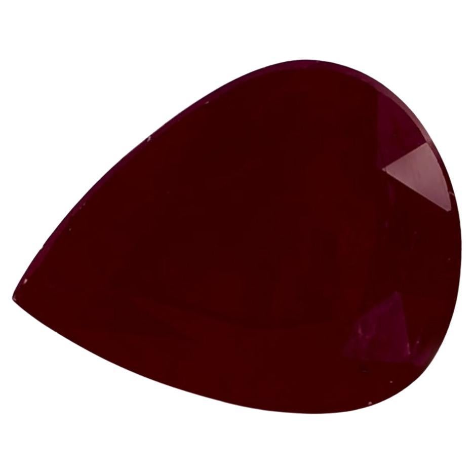 2.16 Ct Ruby Pear Loose Gemstone For Sale