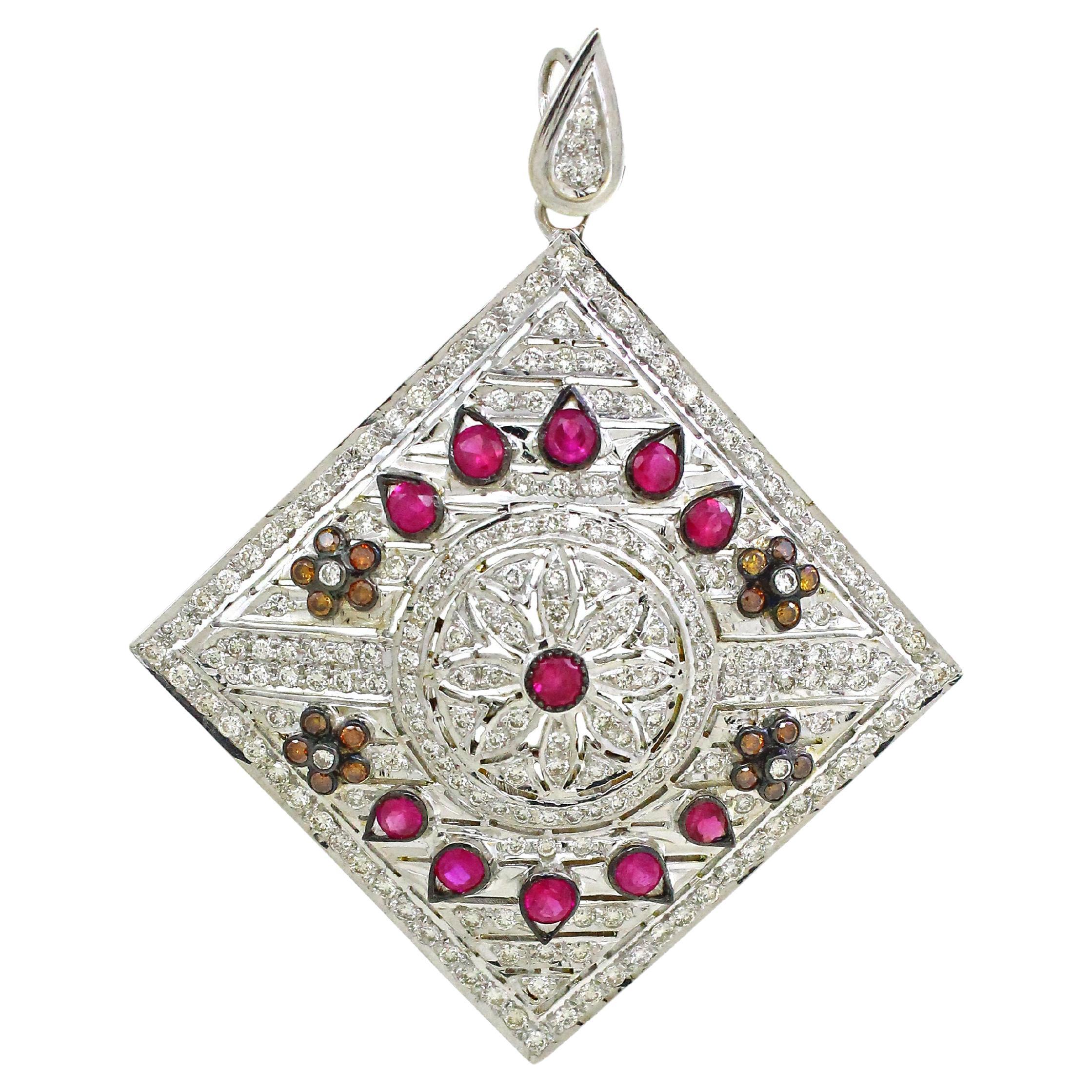 2.16 cts of Diamond and 1.33 cts of Ruby Pendant