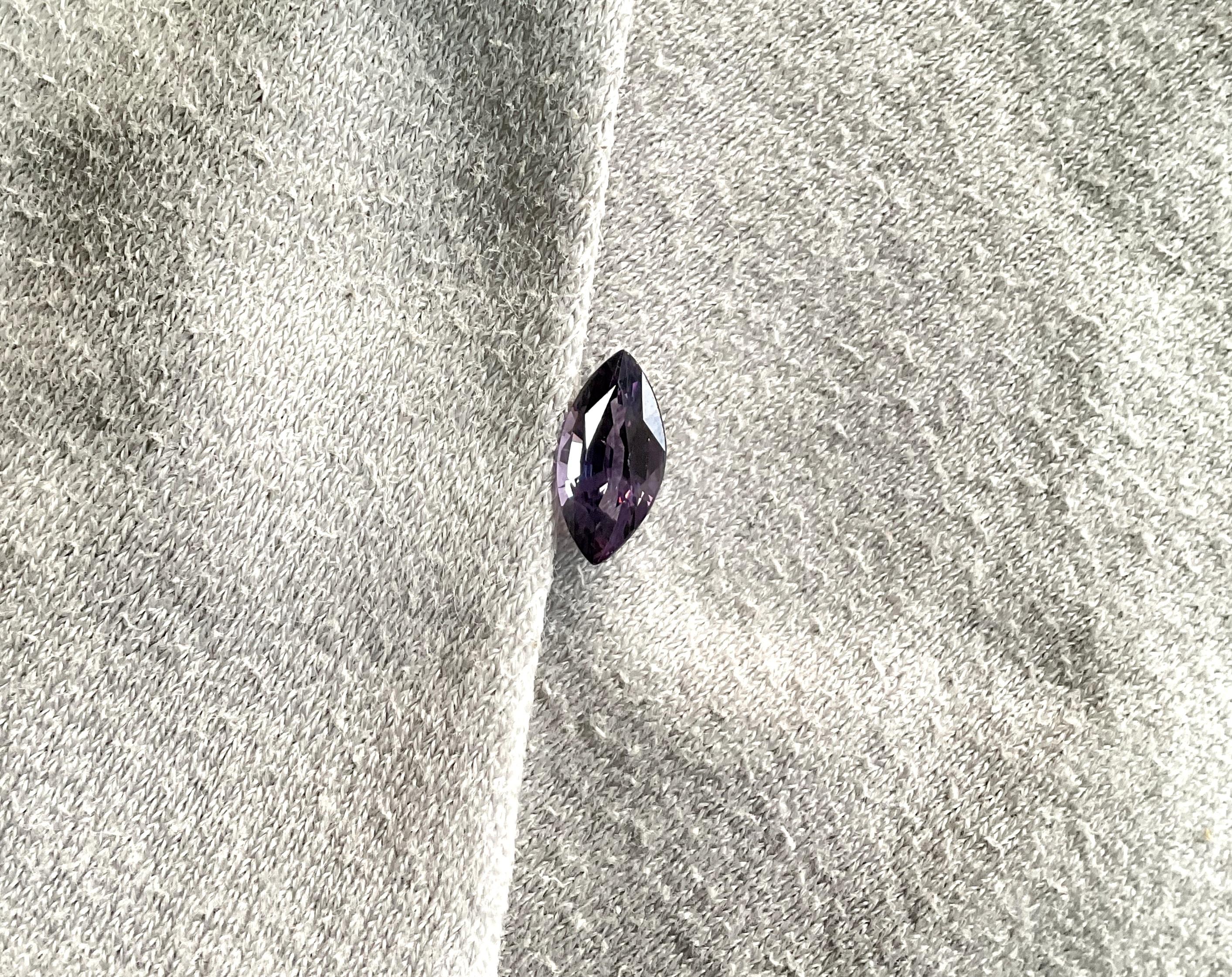 Women's or Men's 2.16 Cts Tanzania Purple Spinel Marquise Faceted Natural Gemstone for Jewelry For Sale
