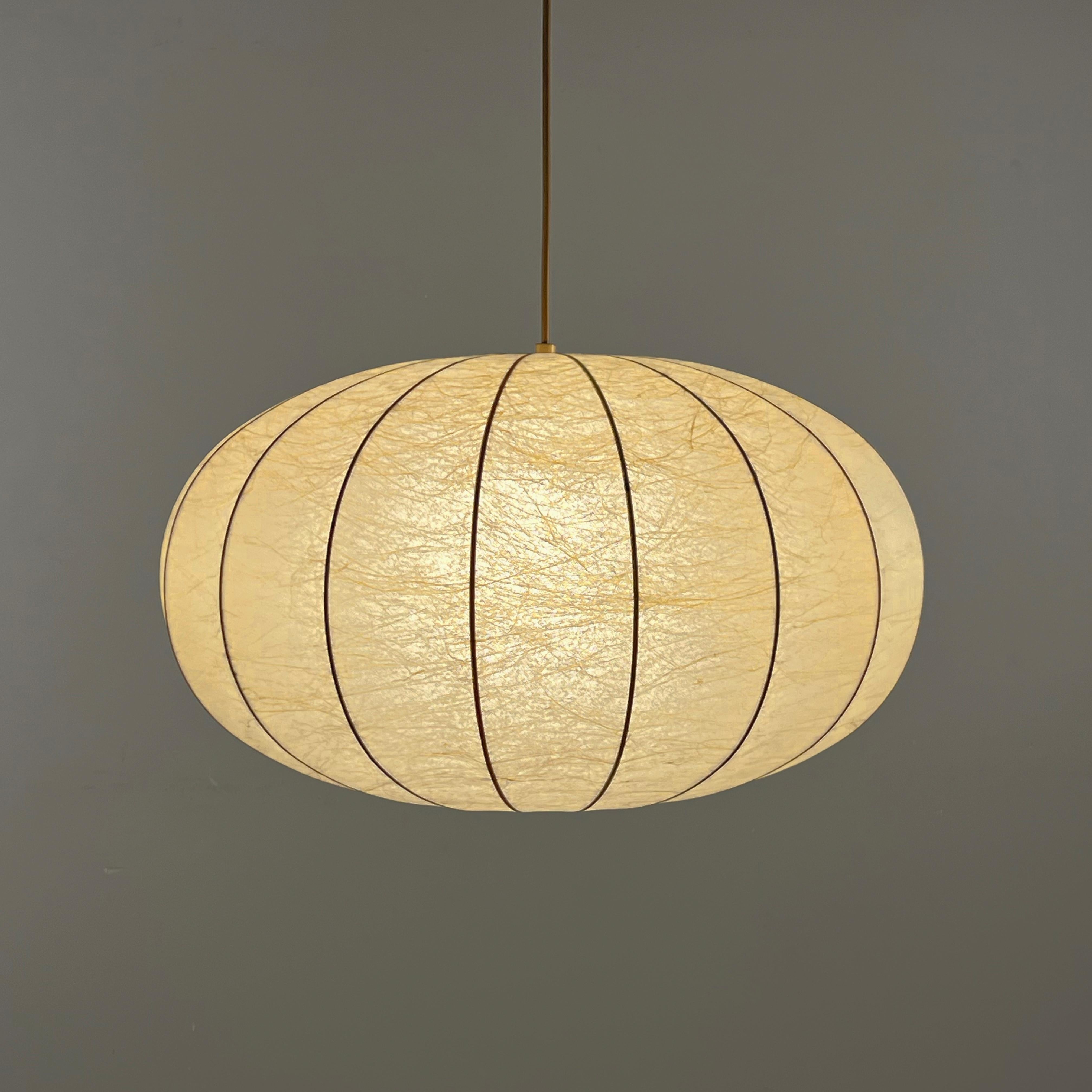 German 21.6 Inches Space Age Cocoon Pendant Lamp by Friedel Wauer for Goldkant Leuchten