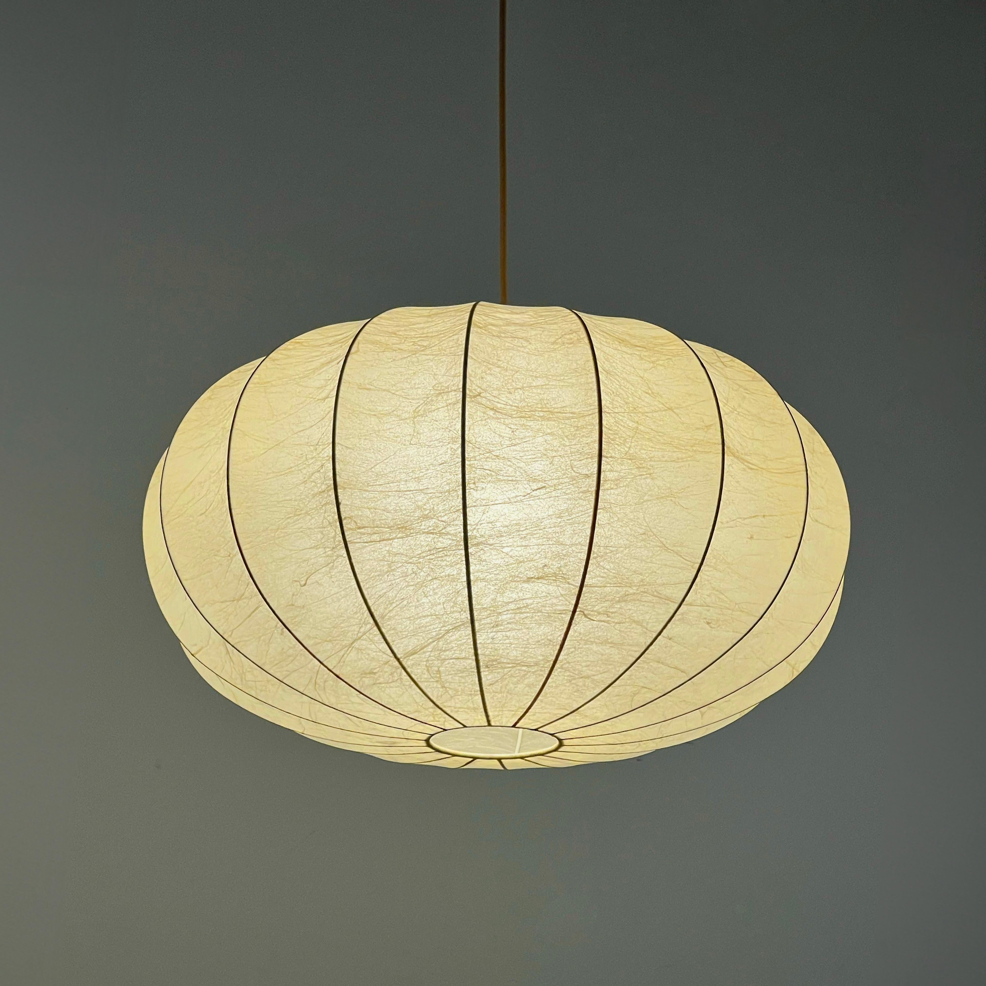 Metal 21.6 Inches Space Age Cocoon Pendant Lamp by Friedel Wauer for Goldkant Leuchten