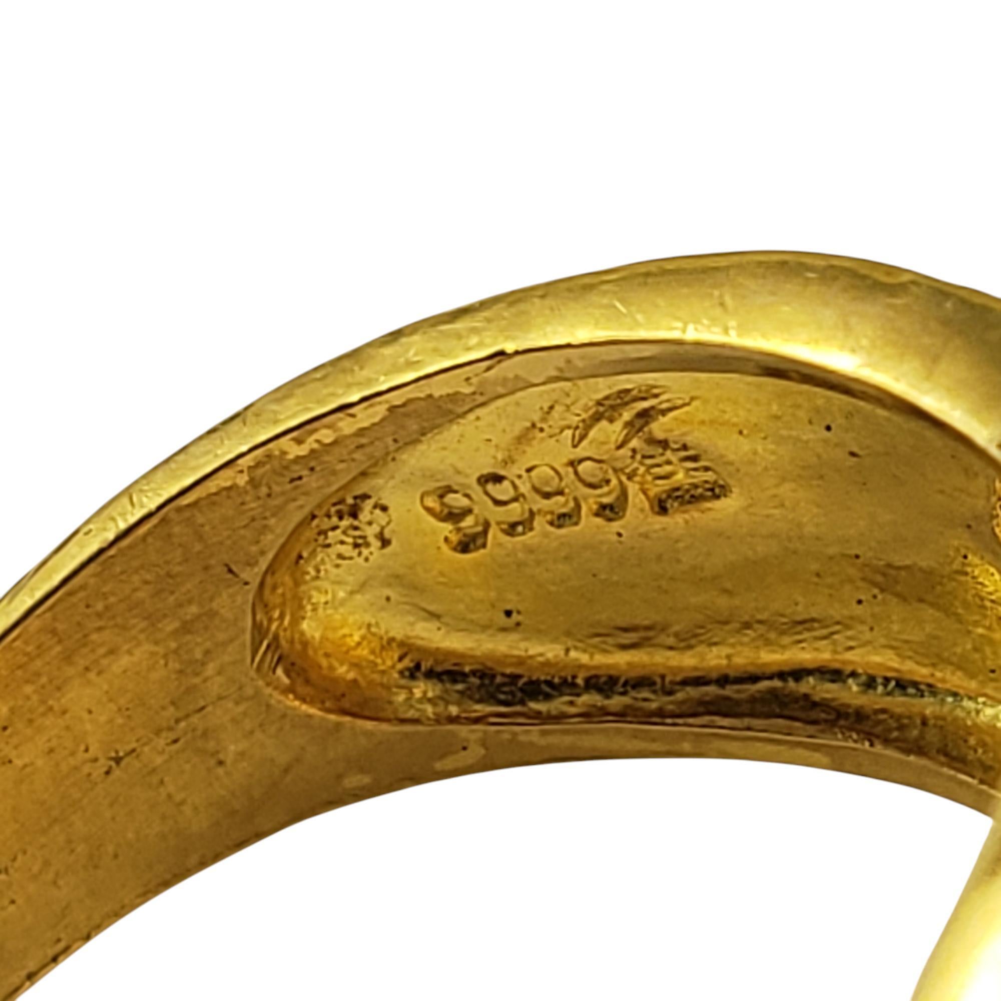 De las mujeres Anillo de oro amarillo de 21,6 quilates con jadeíta y diseño azteca Talla 7,5 #19593