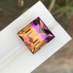 21.60 Carat Natural Loose Ametrine Princess Cut Gemstone From Bolivia