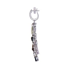21.65 Carats Sapphire and White Diamond White Gold Earrings