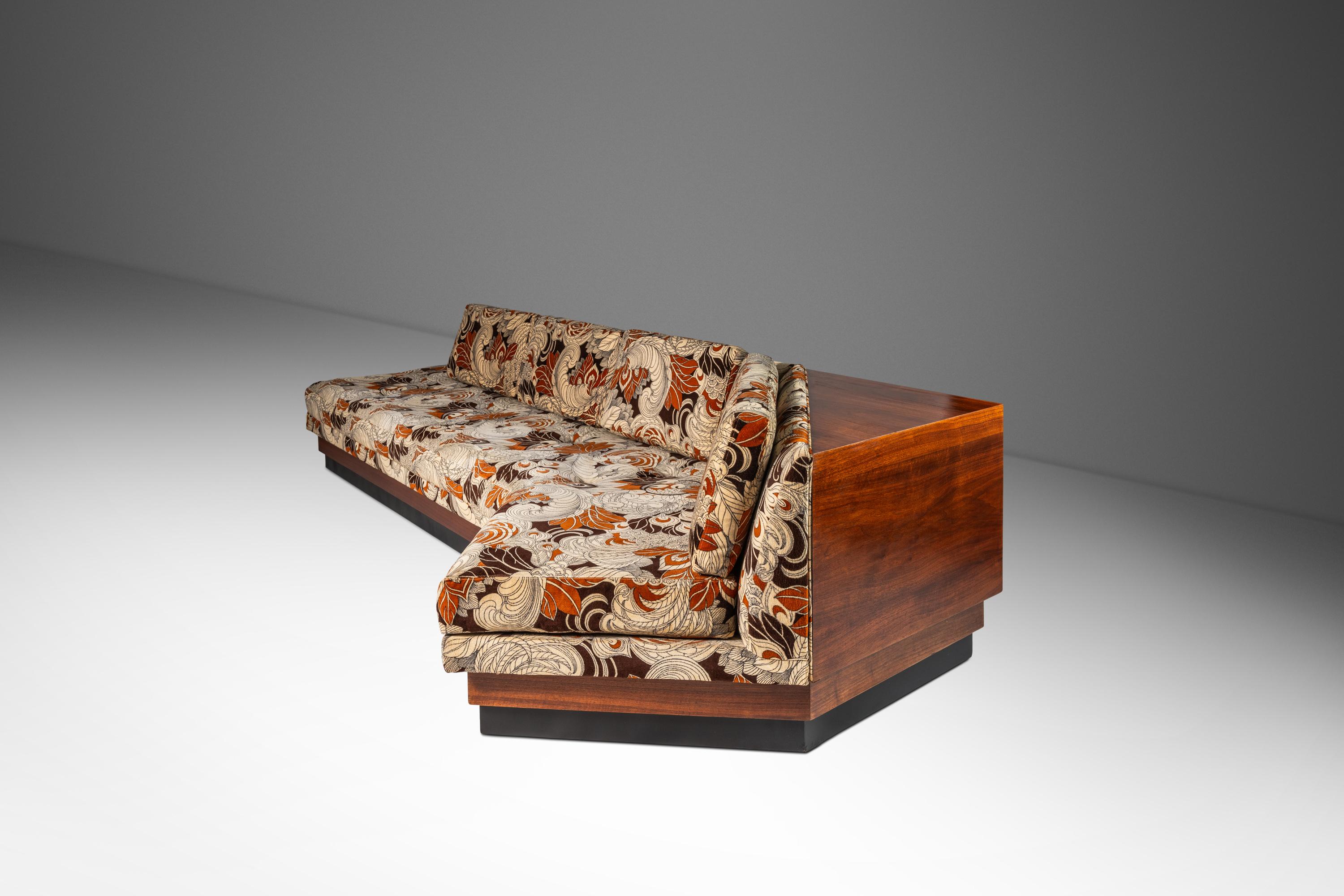 2167S Plateau Boomerang-Sofa von Adrian Pearsall in Jack Lenor Larsen Stoff 60er Jahre im Angebot 5