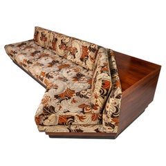 Vintage 2167S Platform Boomerang Sofa by Adrian Pearsall in Jack Lenor Larsen Fabric 60s