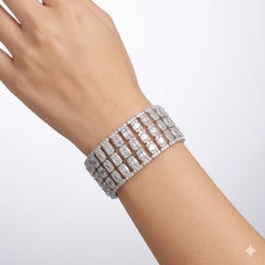 21.68 Carat Diamond White Gold Bracelet