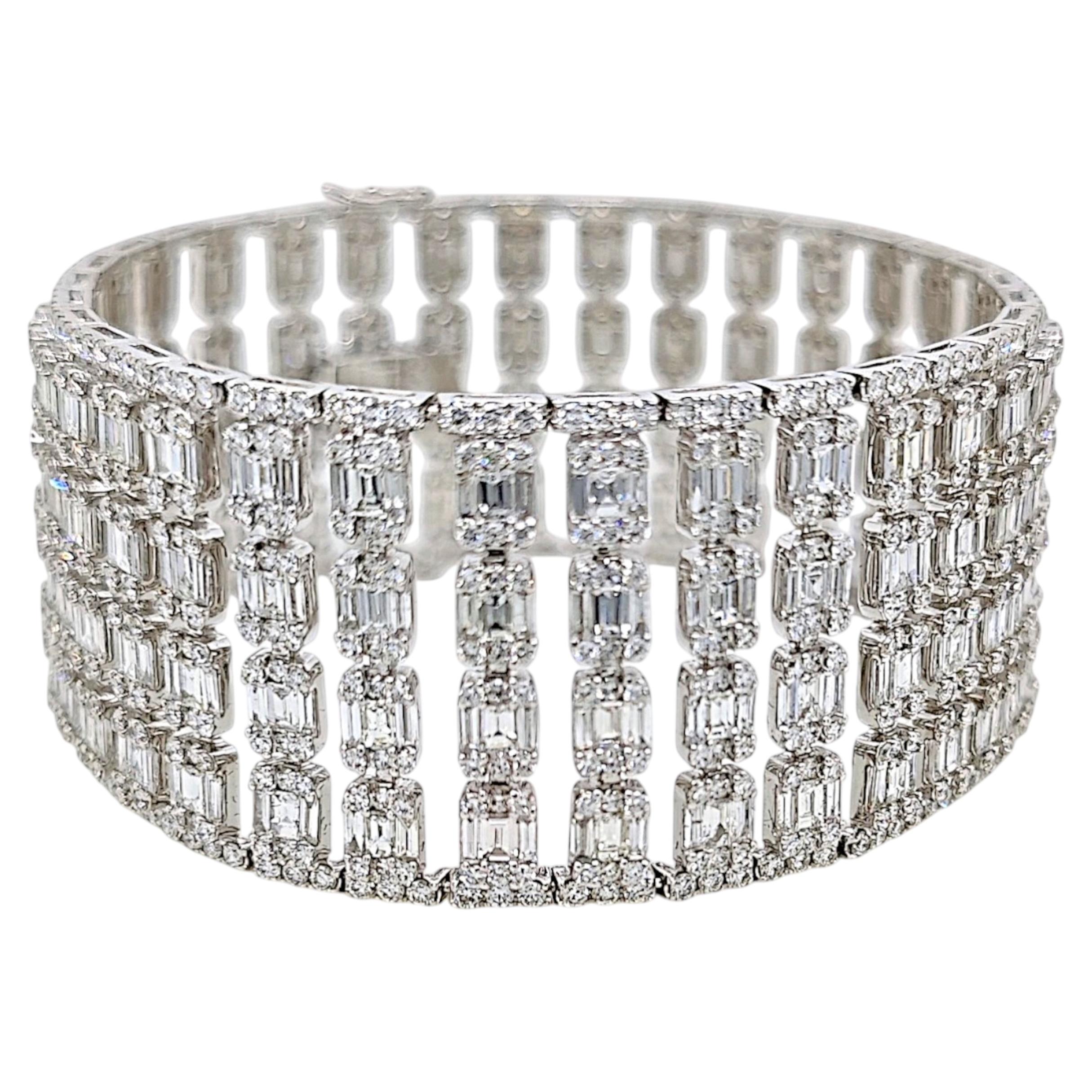 Pulsera de oro blanco con diamantes de 21,68 quilates