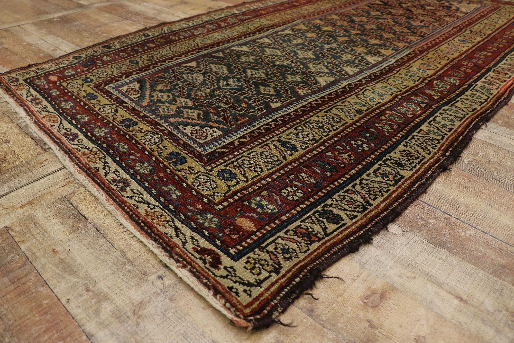 Wool Antique Caucasian Shirvan Rug with Tribal Style For Sale