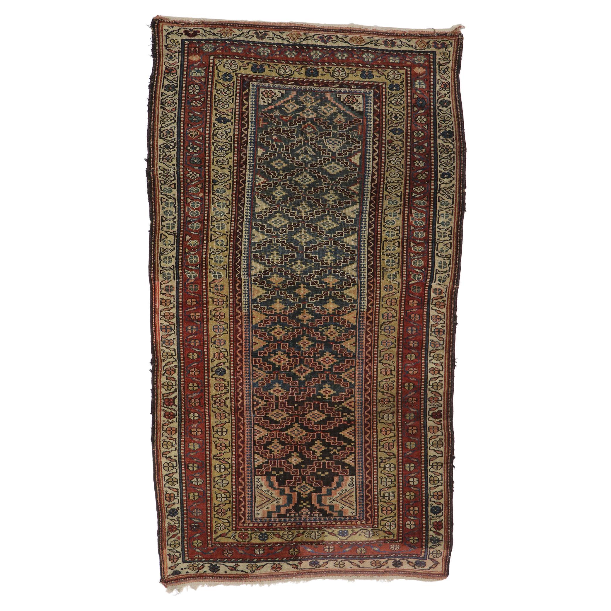 Antique Caucasian Shirvan Rug with Tribal Style