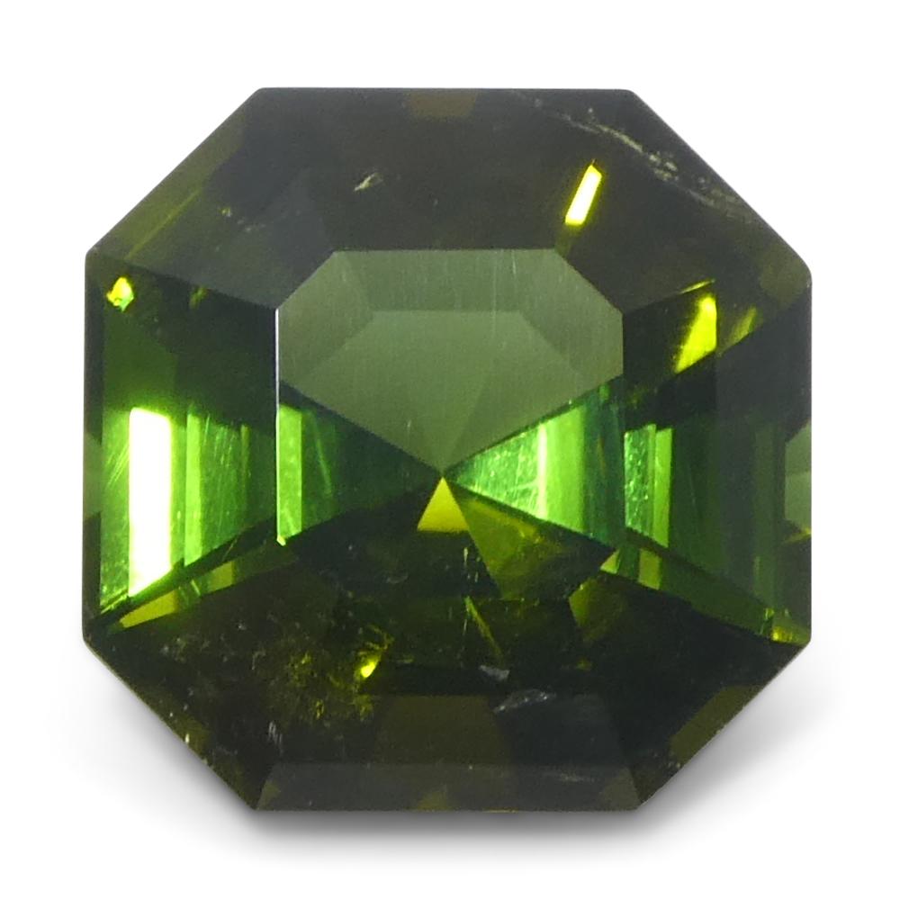 Tourmaline jaune-vert taille/quare Asscher 2,16 carats Unisexe en vente