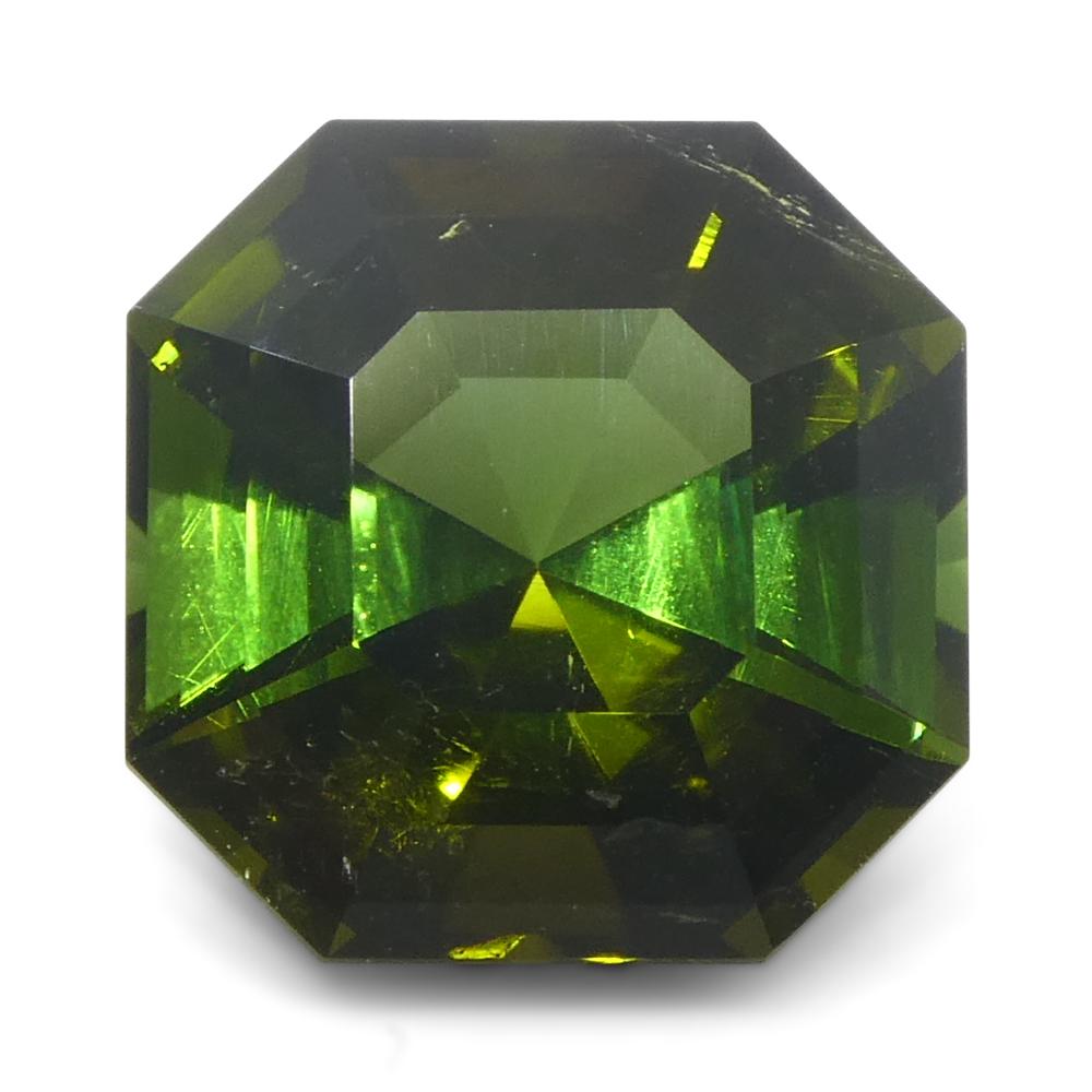Tourmaline jaune-vert taille/quare Asscher 2,16 carats en vente 2