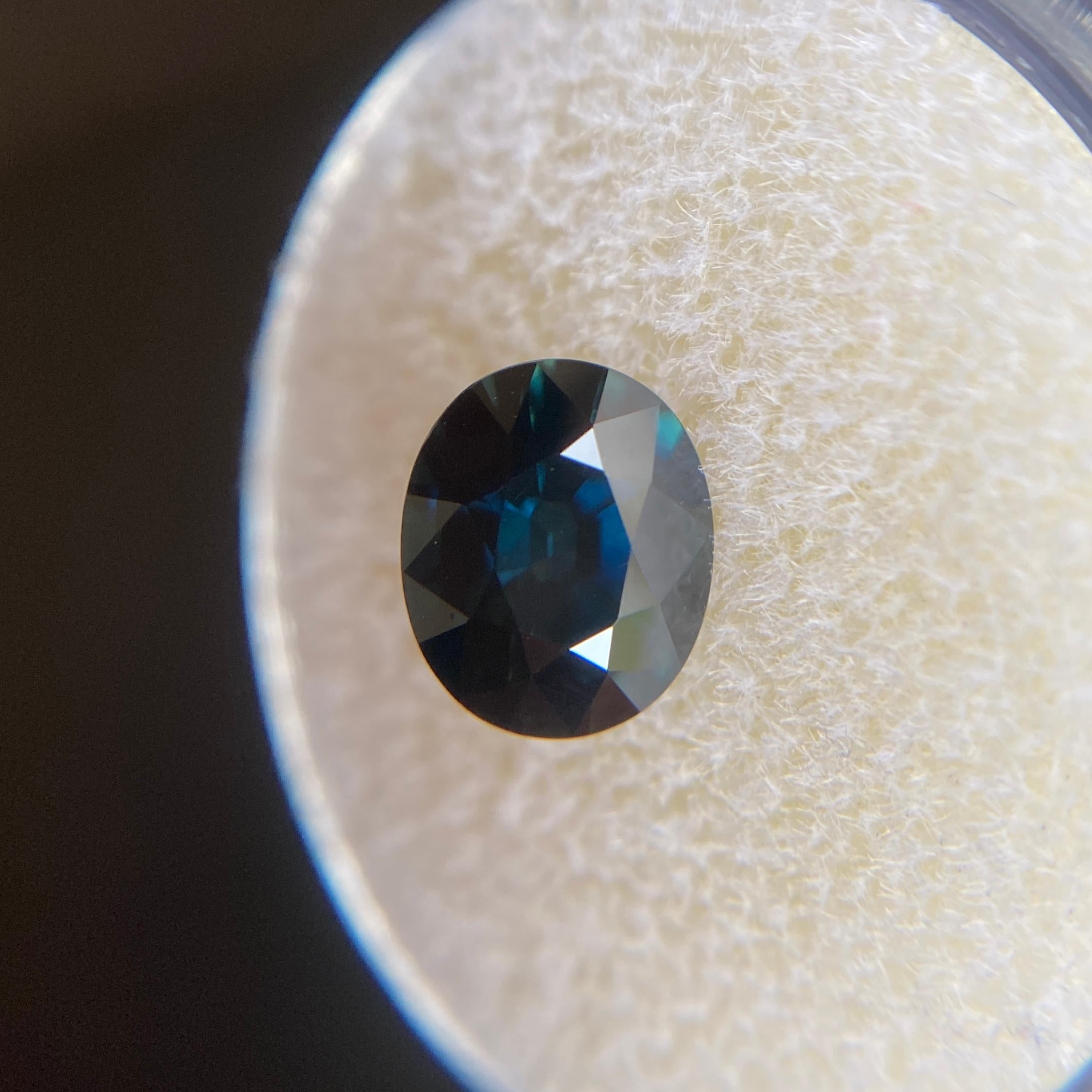 2.16ct Deep Blue Sapphire Oval Cut Loose Gem 5