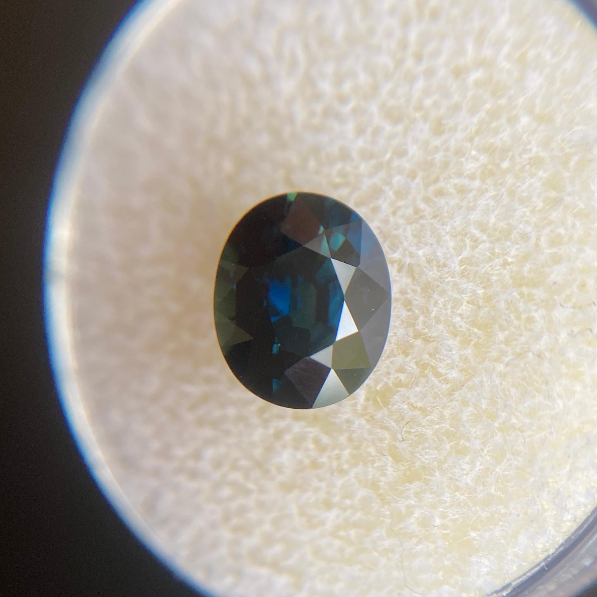 2.16ct Deep Blue Sapphire Oval Cut Loose Gem 8