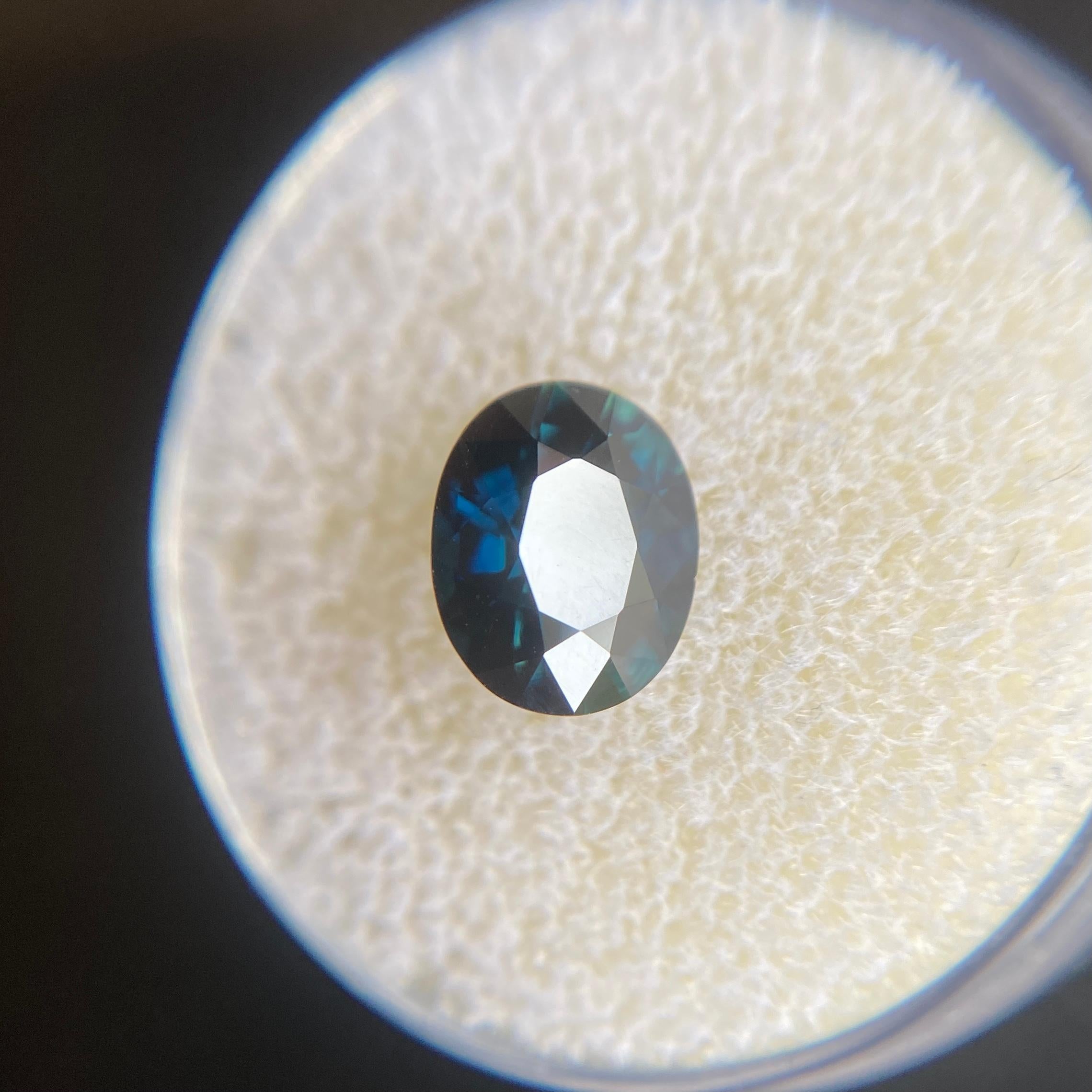 Natural Deep Blue Sapphire Gemstone.

2.16 Carat with a beautiful and deep blue colour and very good clarity, a clean stone with only some small natural inclusions visible when looking closely. Also has an excellent oval cut and good polish to show