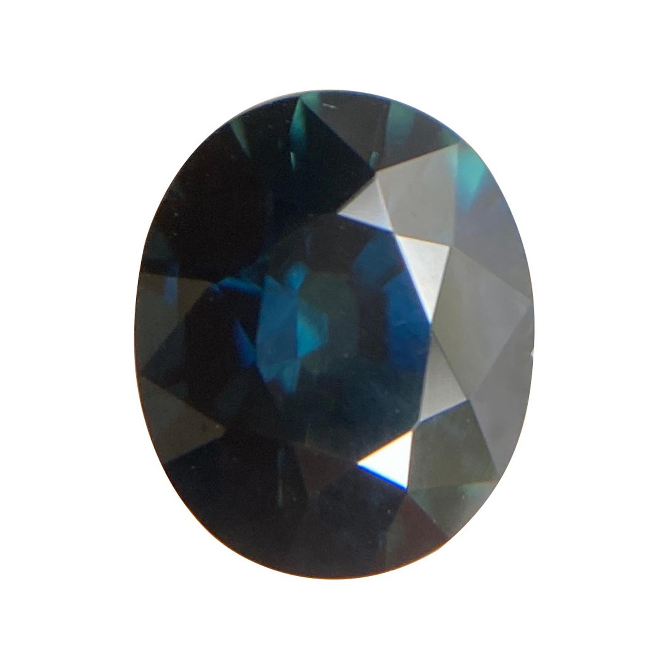 2.16ct Deep Blue Sapphire Oval Cut Loose Gem