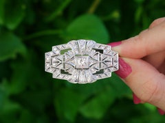 Art Deco 2.16 Carat Diamond and Platinum Brooch