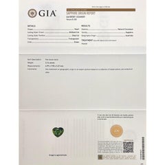 2.16ct GIA Certified Vivid Green Natural Sapphire Australian Heart Cut Rare Gem
