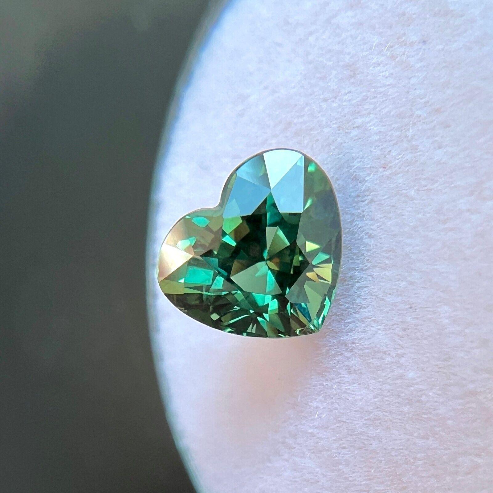 2,16 ct Zafiro natural verde vivo certificado por el GIA Gema rara australiana talla corazón en Nuevo estado para la venta en Birmingham, GB