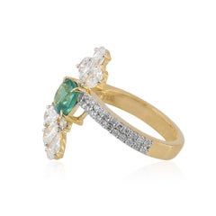 2,16ct Green Lab Diamond Cushion Cluster Ring 14K Gelbgold Jahrestag Ring