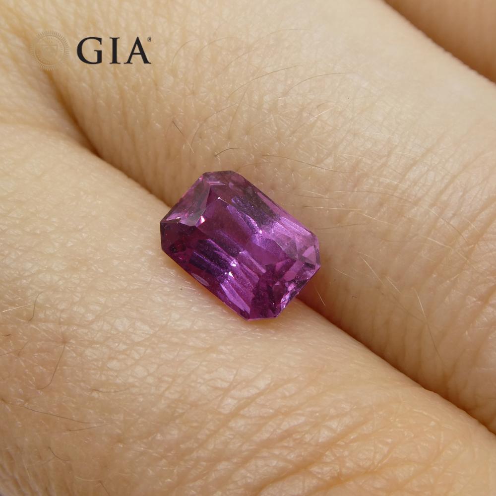 2.16 Carat Octagonal Purple-Pink Sapphire GIA Certified Madagascar For Sale 2