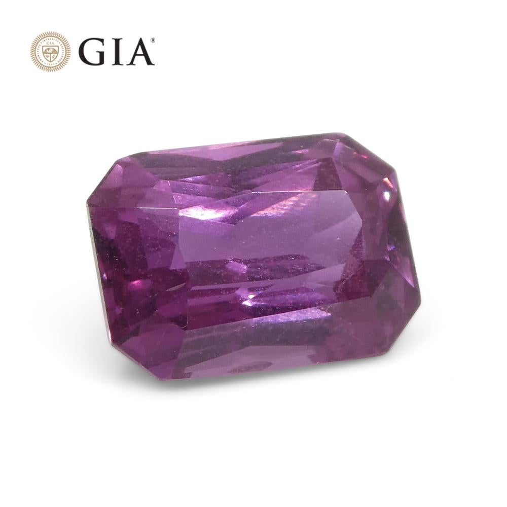 2.16 Carat Octagonal Purple-Pink Sapphire GIA Certified Madagascar For Sale 3