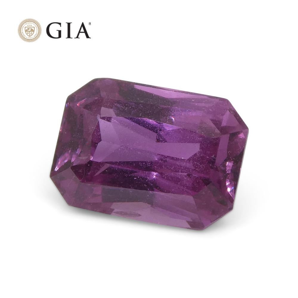 2.16 Carat Octagonal Purple-Pink Sapphire GIA Certified Madagascar For Sale 4