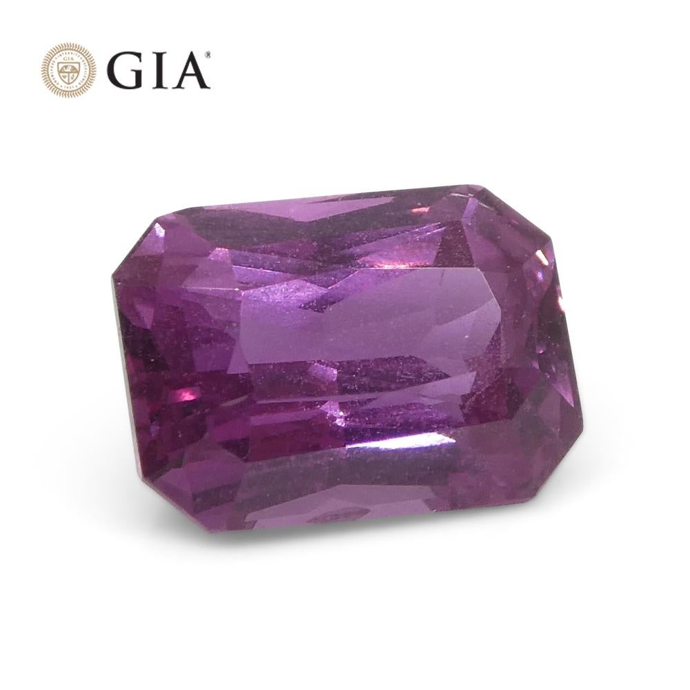 2,16 Karat achteckiger lila-Rosa Saphir GIA zertifiziert Madagaskar 3