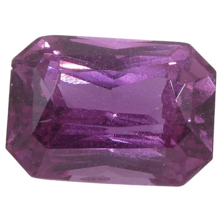 2.16 Carat Octagonal Purple-Pink Sapphire GIA Certified Madagascar For Sale