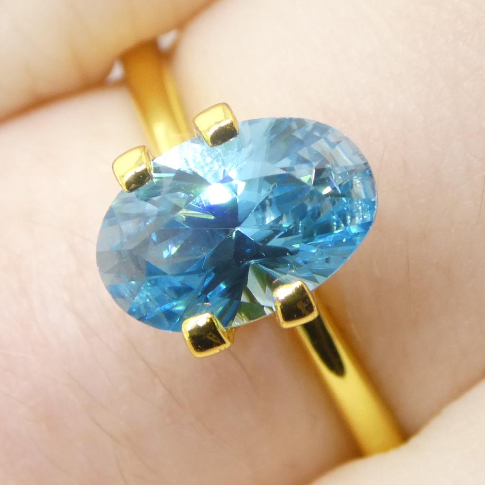 2.16ct Natural Earth Mined Oval Master Brilliant Cut Blue Zircon from Cambodia In New Condition For Sale In Toronto, Ontario