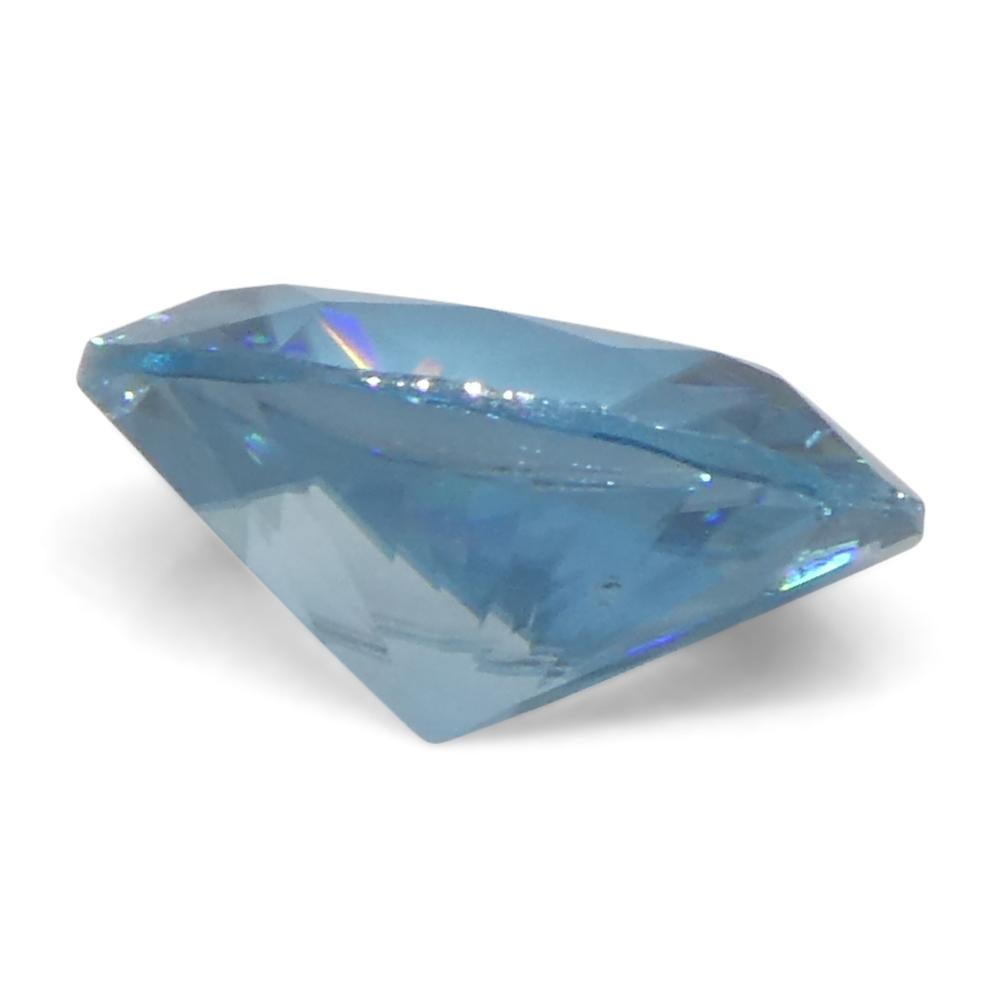 2.16ct Natural Earth Mined Oval Master Brilliant Cut Blue Zircon from Cambodia For Sale 3