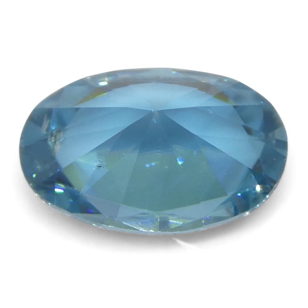 2.16ct Natural Earth Mined Oval Master Brilliant Cut Blue Zircon from Cambodia For Sale 6