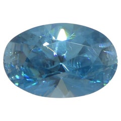 2.16 ct Circón azul talla brillante maestro ovalado natural extraído de la tierra procedente de Camboya