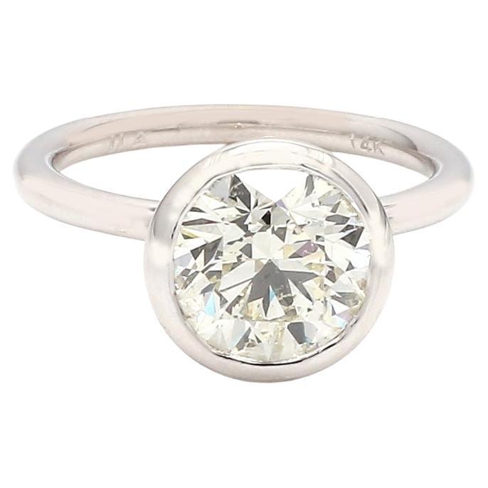 2.16ct Round Brilliant Diamond Bezel Set Solitaire Ring