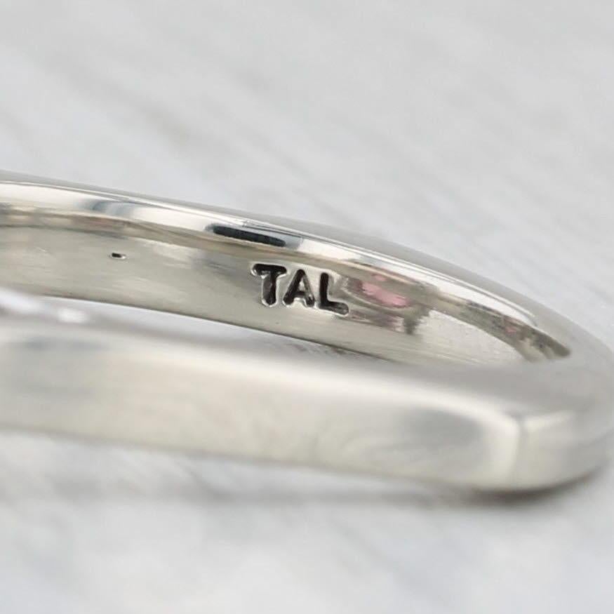 2.16ctw Pink Tourmaline Diamond Ring 14k White Gold Size 6 Unique Design For Sale 1