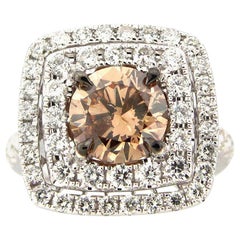 2.17 Carat Brown and White Diamond Cocktail Ring