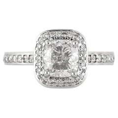 2.17 Carat Cushion Diamond Ring Brilliant White 14K Gold Effortless Elegance