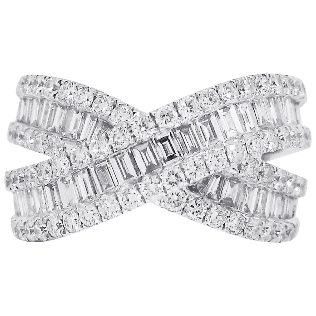 2.17 Carat Diamond X-Ring For Sale