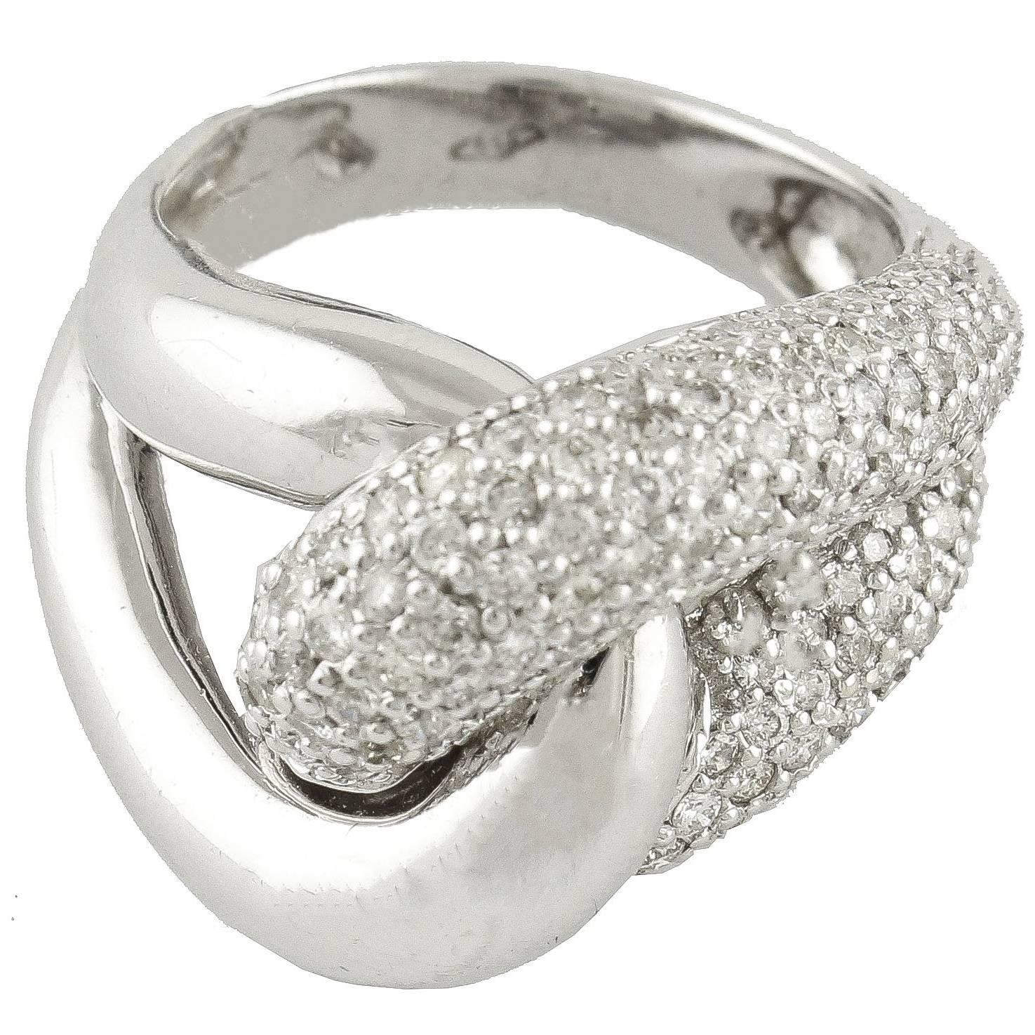 2.17 Carat Diamonds, 18 kt White Gold Ring For Sale