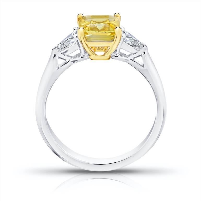 emerald cut yellow sapphire ring