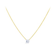 2.17 Carat Radiant Cut Diamond Drilled Through Pendant Necklace