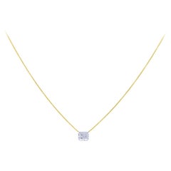 2.17 Carat Radiant Cut Diamond Drilled Through Pendant Necklace