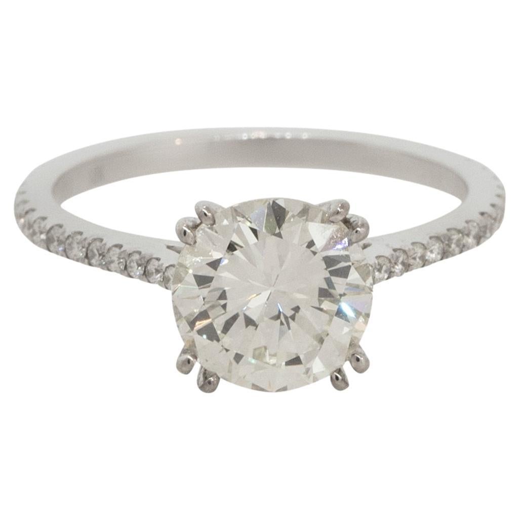 2.17 Carat Round Brilliant Diamond Engagement Ring 18 Karat in Stock For Sale