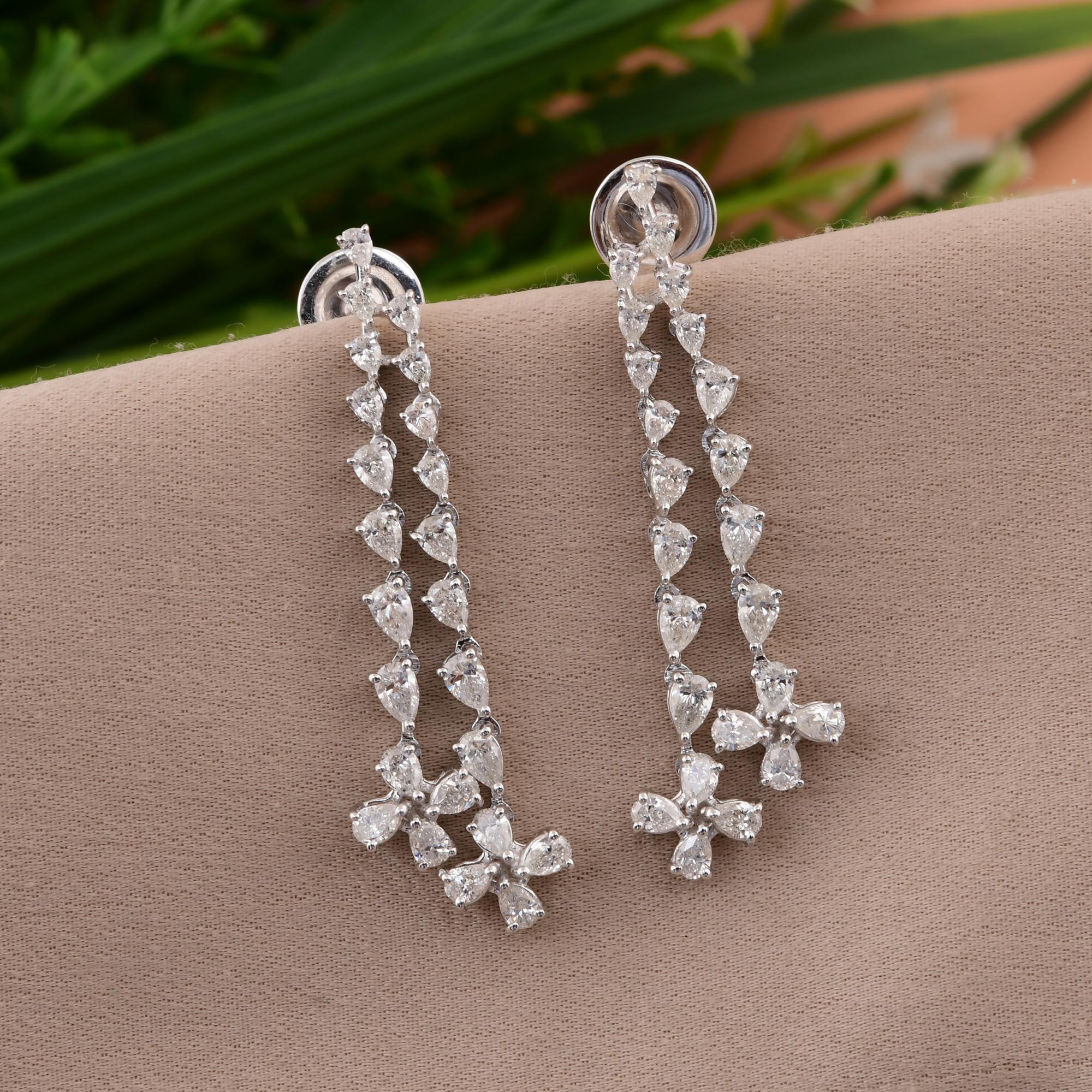 2,17 Karat SI/H Birnenschliff Diamant-Ohrringe im Brillantschliff 14 Karat Weißgold Schmuck (Moderne) im Angebot