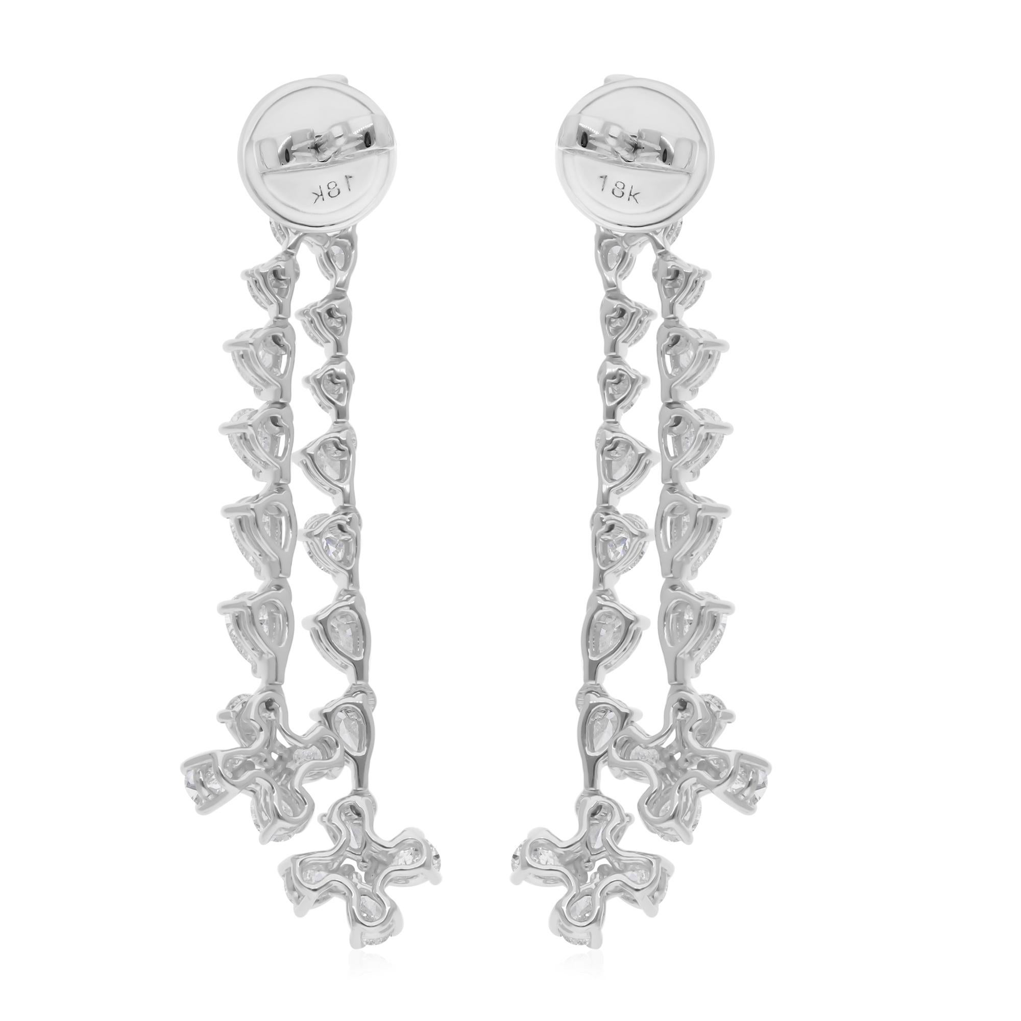 2,17 Karat SI/H Birnenschliff Diamant-Ohrringe im Brillantschliff 14 Karat Weißgold Schmuck im Zustand „Neu“ im Angebot in Diera, Dubai