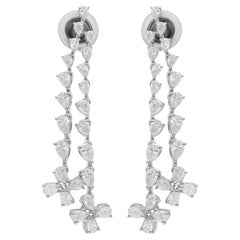 2.17 Carat SI/H Pear Brilliant Cut Diamond Earrings 14 Karat White Gold Jewelry