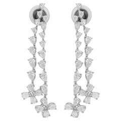 2.17 Carat SI/H Boucles d
oreilles diamant poire taille brillant 14 Karat White Gold Jewelry